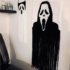 Crochet Halloween wall tapestry